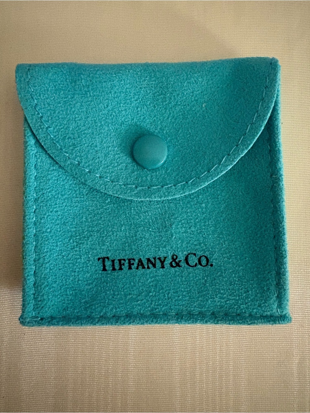 Tiffany & Co. Small Suede Snap Pouch in Signature Blue